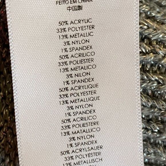 Michael Kors metallic silver v neck sweater size small - Picture 6 of 6